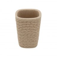   Minotti kötött mintás kerámia fogkefetartó pohár, homokszín
