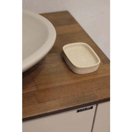 MINOTTI Szappantartó, négyögletű, kőhatású, bézs