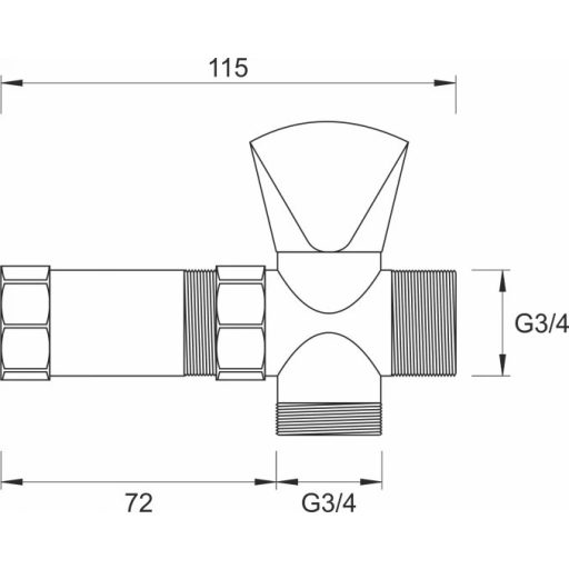 Minotti sarokszelep 3/4" x 3/4" x 3/4" 