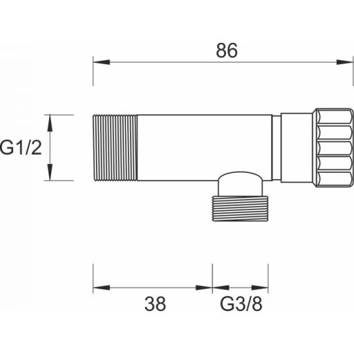 Minotti forgatható sarokszelep 1/2" x 3/8"