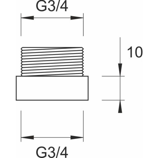 Minotti hosszabbító idom 3/4" x 10mm, króm