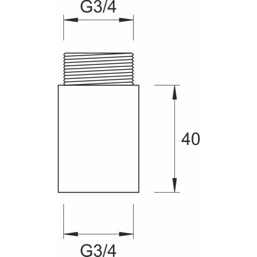 Minotti hosszabbító 3/4" x 40mm, króm