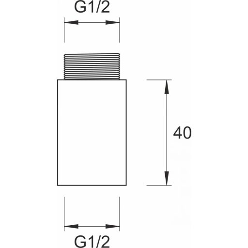 Minotti hosszabbító idom 1/2" x 40 mm, króm