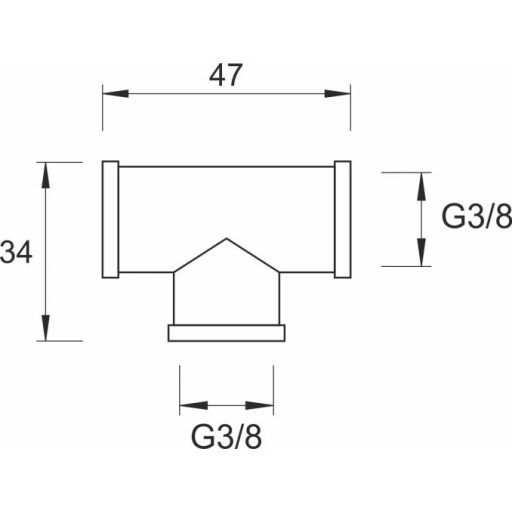 Minotti T-idom 3/8" FFF menet, króm