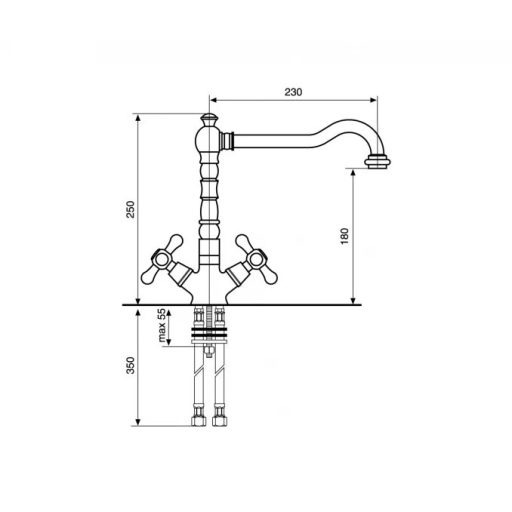 EMMEVI DECO Magas mosdó csaptelep - króm, kétkaros