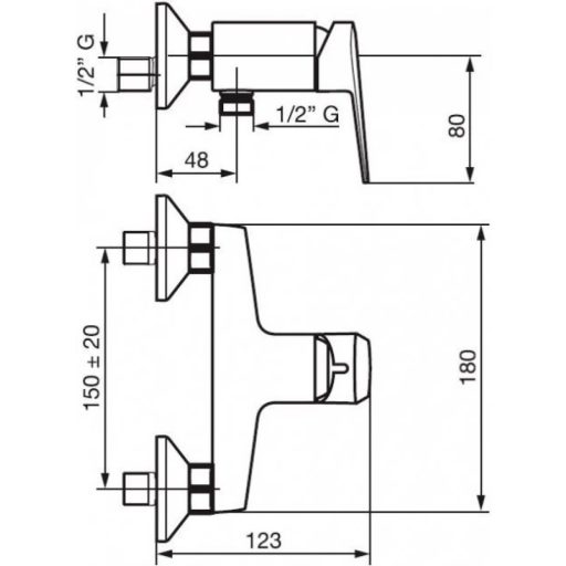 EMMEVI BETA NEW Zuhany csaptelep  zuhanyszett nélkül