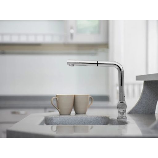 EMMEVI Beta New konyhai csaptelep kihúzható zuhanyfejjel, 260x245 mm, króm