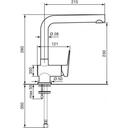EMMEVI Beta New modern mosogató csaptelep, 260x215 mm, króm