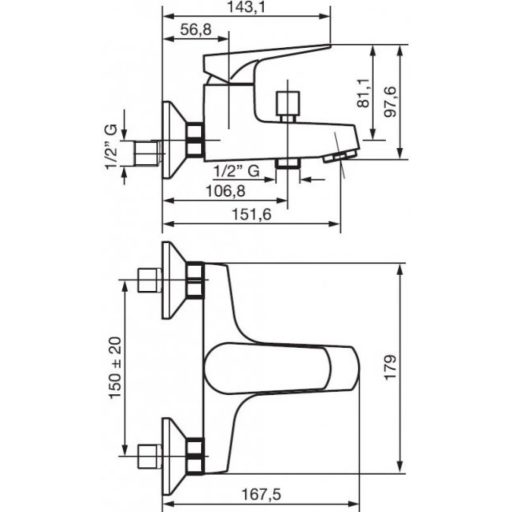 EMMEVI NICLA kád csaptelep zuhanyszett nélkül