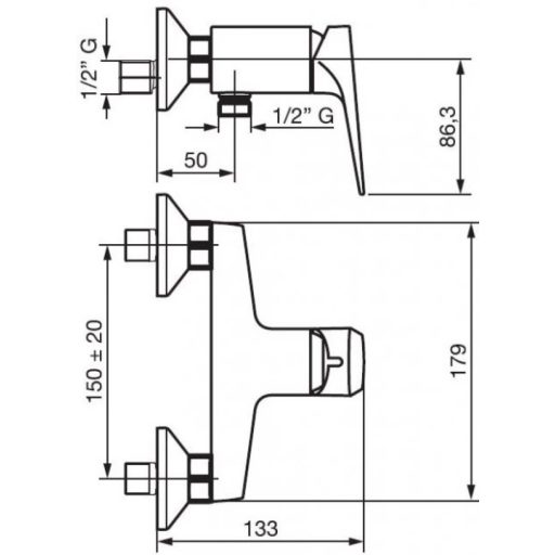 EMMEVI NICLA Zuhany csaptelep  zuhanyszett nélkül