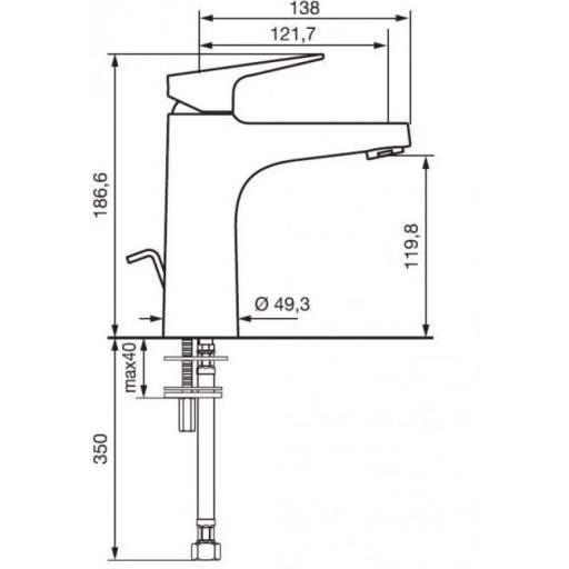 EMMEVI NICLA Magas mosdó csaptelep, POP-UP leeresztővel