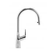   EMMEVI Nicla hattyúnyakú mosogató csaptelep kihúzható zuhanyfejjel, 386x200 mm, króm