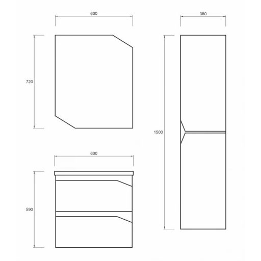 LineART D-600-12 Antik Kék mosdószekrény – 60 cm | Rusztikus, Nedvességálló