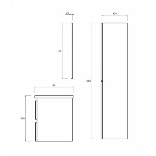 LineART D-600-12 Antik Kék mosdószekrény – 60 cm | Rusztikus, Nedvességálló