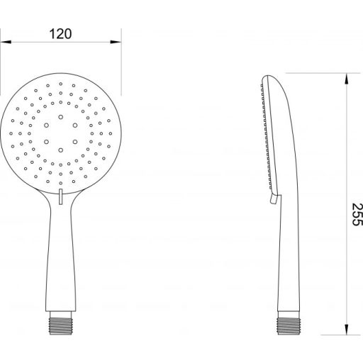MINOTTI Design Multi-Funkciós Kézi Zuhanyfej, 120 mm – 3 állítható vízsugár, Króm (DF2262)