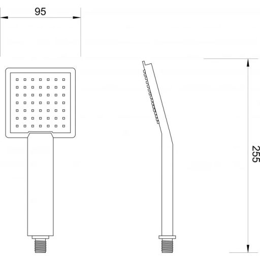 MINOTTI Modern Szögletes Kézi Zuhanyfej, 95 mm – Minimalista Króm (DF2365)
