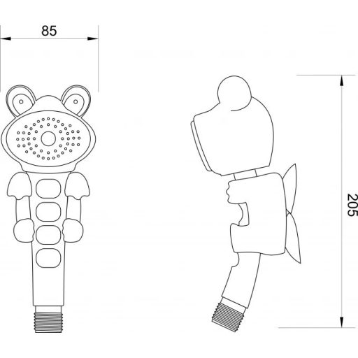 MINOTTI kézi zuhanyfej 2511, béka forma