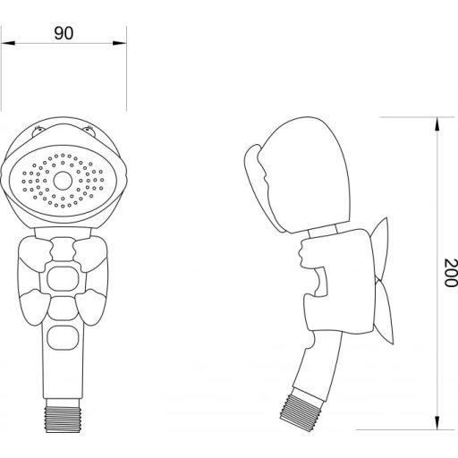MINOTTI kézi zuhanyfej 2512, kacsa forma