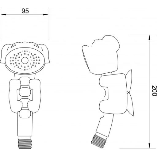 MINOTTI kézi zuhanyfej 2515, kutya forma
