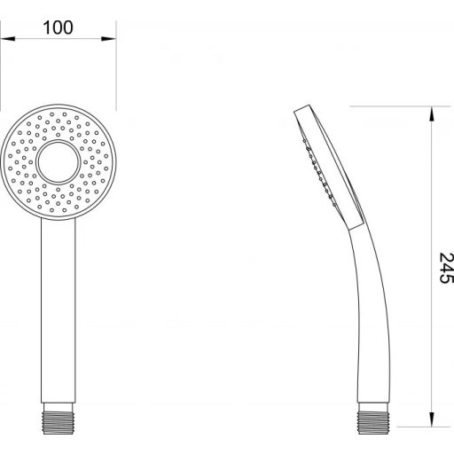 MINOTTI DF2529 lyukas kézi zuhanyfej, 100 mm, króm-türkiz
