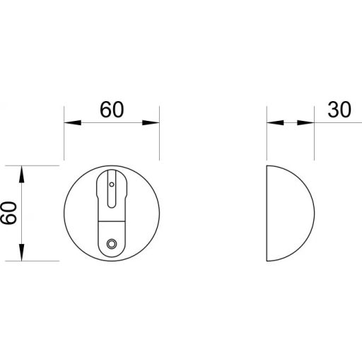 MINOTTI kézi zuhanyfej tartó – króm, 60x30 mm