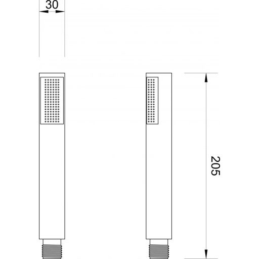 Minotti modern szögletes kézi zuhanyfej króm kivitelben – 30x30 mm