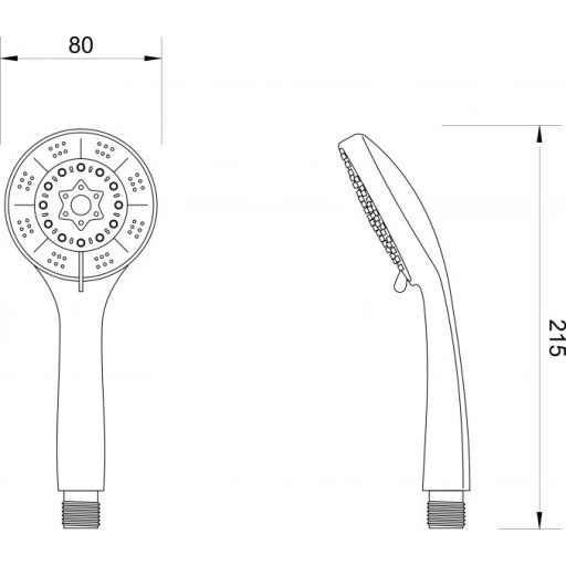 Minotti 3 funkciós kézi zuhanyfej króm kivitelben – Ø 80 mm