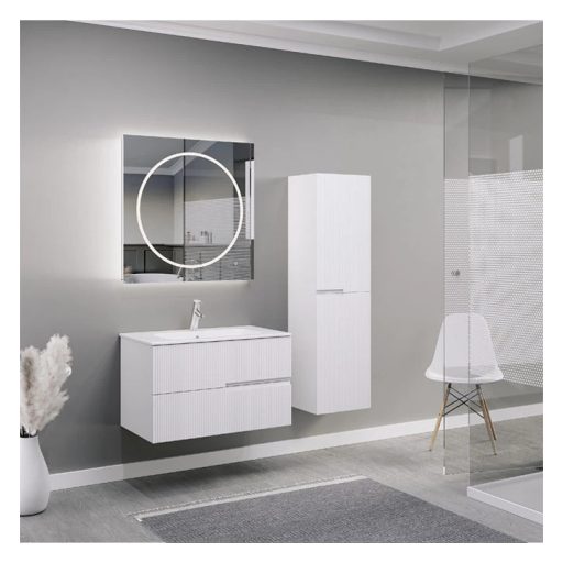 LineART DROP Bordázott fali szekrény – 38 cm | Matt Fehér, Nedvességálló