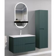   LineART DROP 61 cm Függesztett Mosdószekrény – Matt Jáde Zöld – Nedvességálló