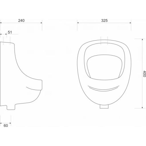 VITRA ECO 325 x 240 x 400 mm piszoár – Fehér