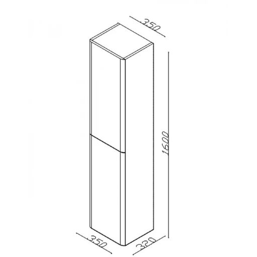 LineART EFES 35 cm Függesztett Magas Szekrény – Antracit (Sötétszürke) – Nedvességálló