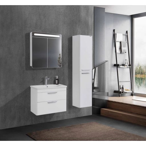 LineArt Efes 500 White Tükörszekrény – Matt Fehér – Integrált LED Világítással – Nedvességálló, 48 cm