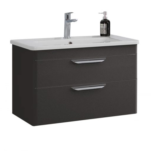 LineART EFES 80 cm Függesztett Mosdószekrény – Antracit (Sötétszürke) – Nedvességálló