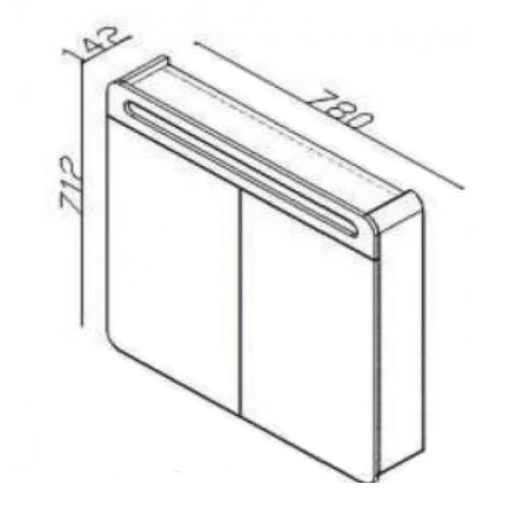 LineART EFES 800 Smoked tükörszekrény – 78 cm | Füstös tükörlap, LED-del