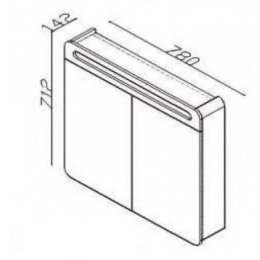 LineART EFES 800 Tükörszekrény – 78 cm | LED világítással, Nedvességálló