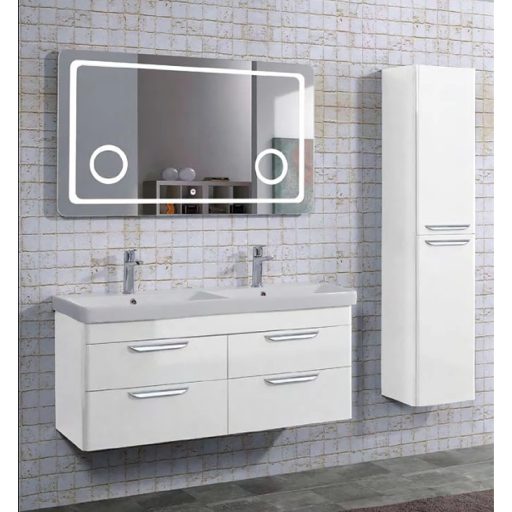 LINEART EFES 1200 LED-es fürdőszobai tükör beépített nagyítóval – 120x70 cm
