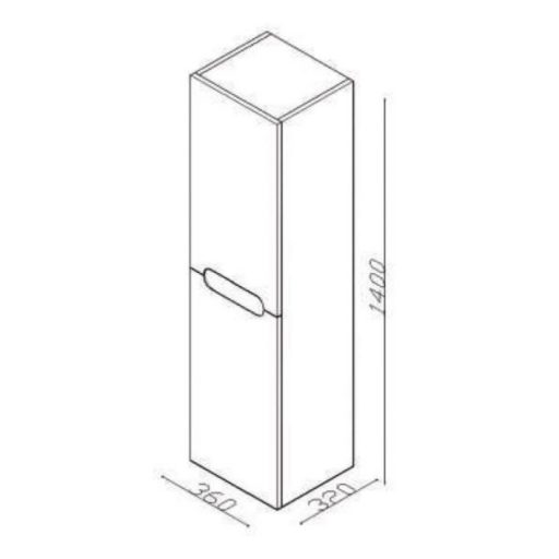 LineART ENJOY Fényes Fehér fali szekrény – 36 cm | Magasfényű, Nedvességálló