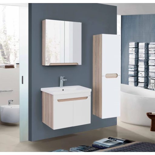 LineART ENJOY 650 Atlantis-Fehér mosdós szekrény – 65 cm | Barna-Fehér, Nedvességálló