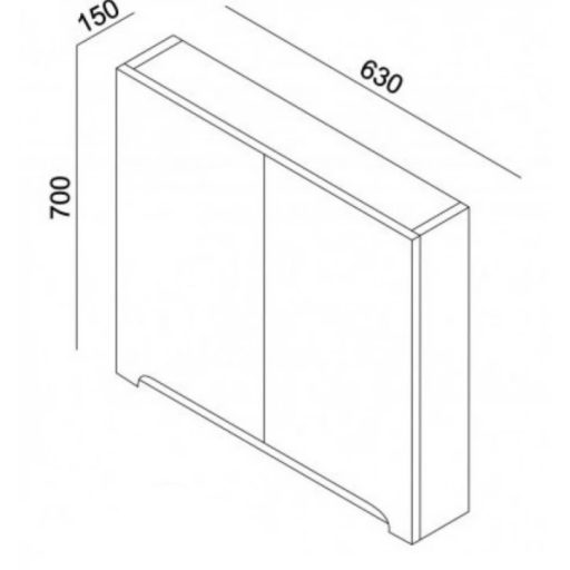 LineArt Enjoy 650 Atlantis Tükörszekrény – Természetes Tölgy Textúra – Nedvességálló Fürdőszoba Bútor