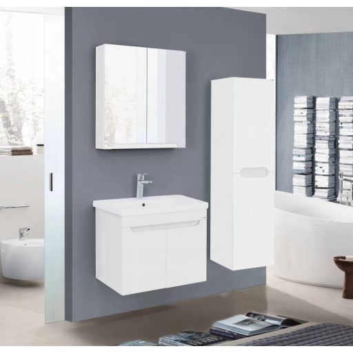 LineArt Enjoy 650 White Tükörszekrény – Matt Fehér – Nedvességálló Fürdőszoba Bútor