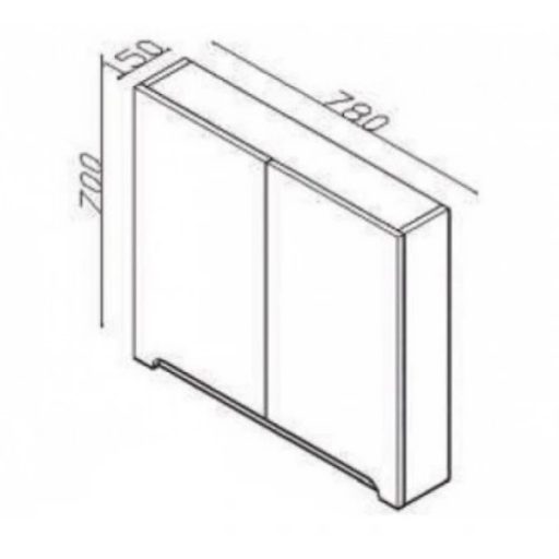 LineArt Enjoy 800 Atlantis Tükörszekrény – Természetes Tölgy Textúra – Nedvességálló – 78 cm
