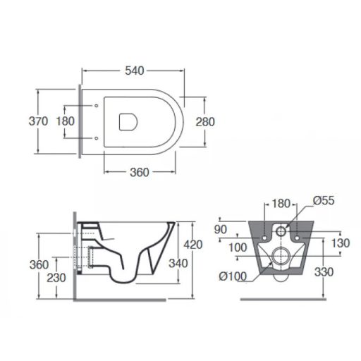 AZZURA FORMA fali WC csésze
