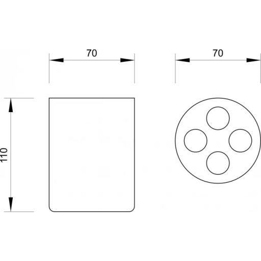 MINOTTI G álló fogkefetartó 70x70x110 mm, zöld