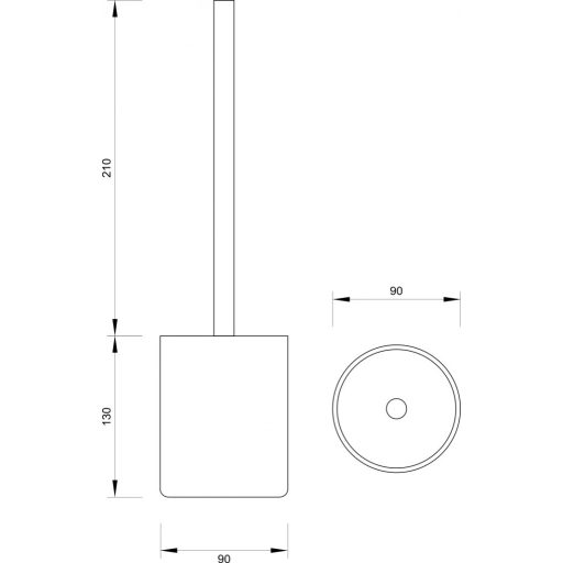 MINOTTI G 90 x 340 mm álló WC kefe – Zöld