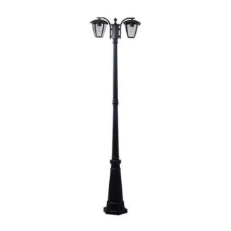   Optonica GD9313 – Klasszikus Matt Fekete Kerti Kandeláber, 2x E27, 200 cm (IP44)