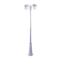   Optonica GD9314 – Klasszikus Matt Fehér Kerti Kandeláber, 2x E27, 200 cm (IP44)