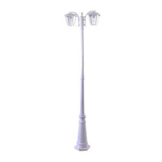   Optonica GD9314 – Klasszikus Matt Fehér Kerti Kandeláber, 2x E27, 200 cm (IP44)