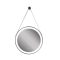 MINOTTI Modern kerek LED tükör bőr függesztő szíjjal – 70 cm