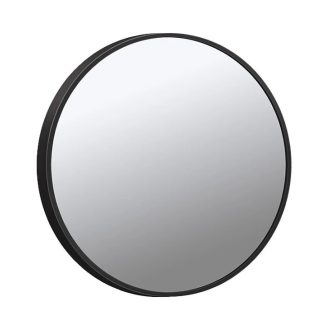   MINOTTI Modern kerek fürdőszobai tükör vastag fekete 20mm vastag kerettel – 60 cm
