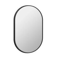   MINOTTI Modern ovális alakú fürdőszobai tükör vastag fekete kerettel – 50x80 cm
